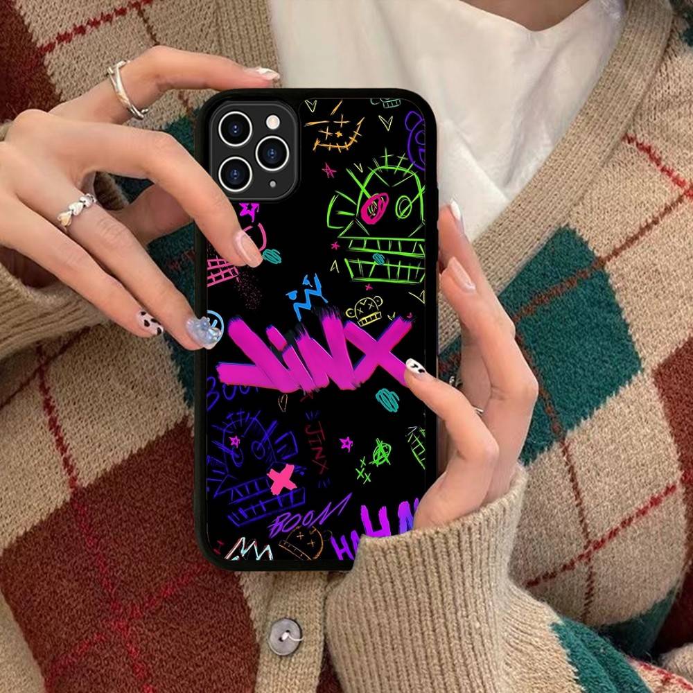 

Graffiti Arcane Jinxs PC+TPU Shockproof Protective Phone Case For IPhone17 14 15 16 Pro Max 13 12 11 17 Air iPhone 14pro max