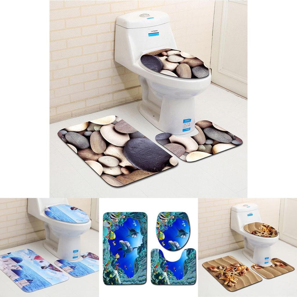 Premium Quality 3d Cartoon Design Bathroom Set With Non-slip Bath Mat And Rug
