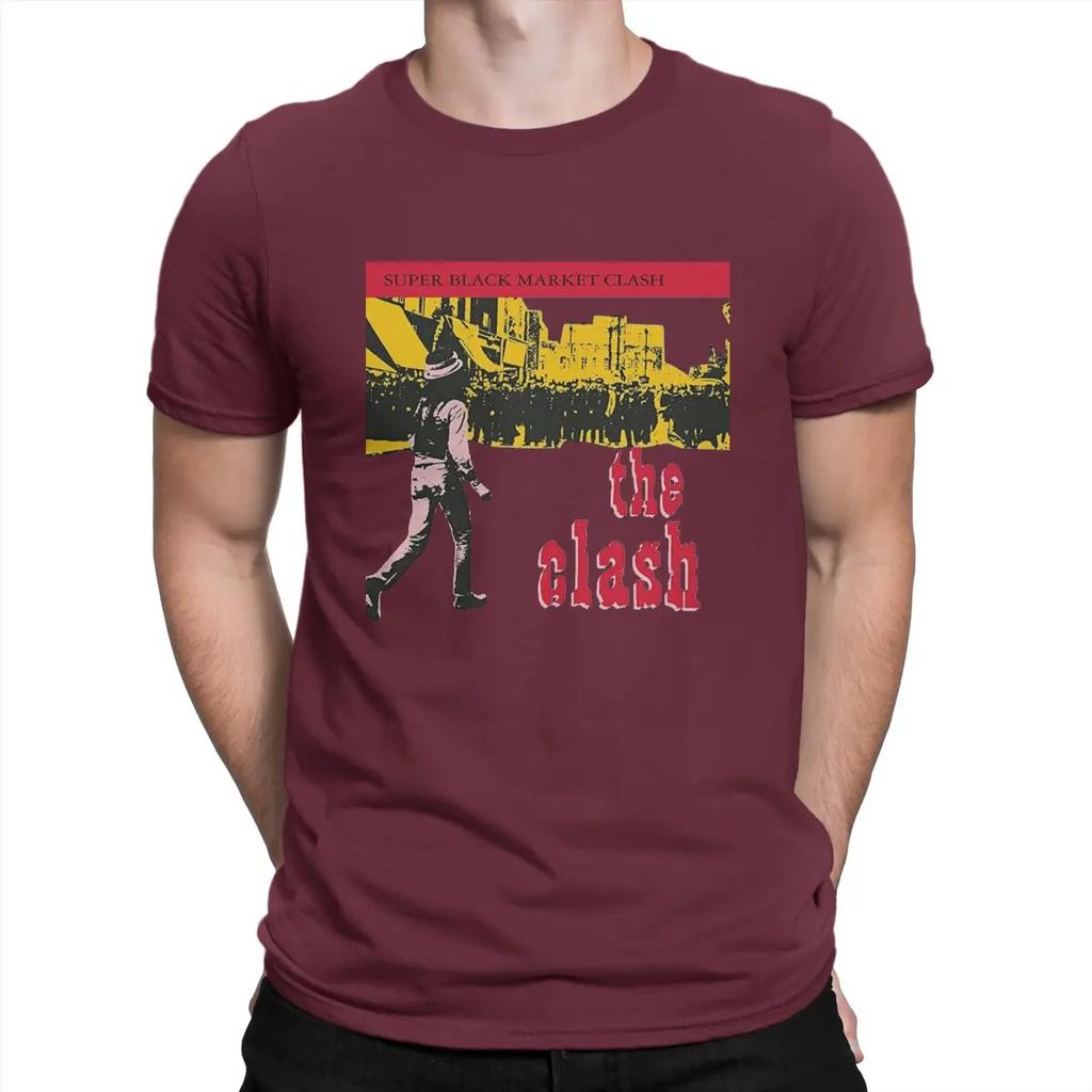 Super Black Market Clash Men's T Shirts T-The Clashs Amazing Tees Short Sleeve O Neck T-Shirt Pure Cotton Gift Idea Tops