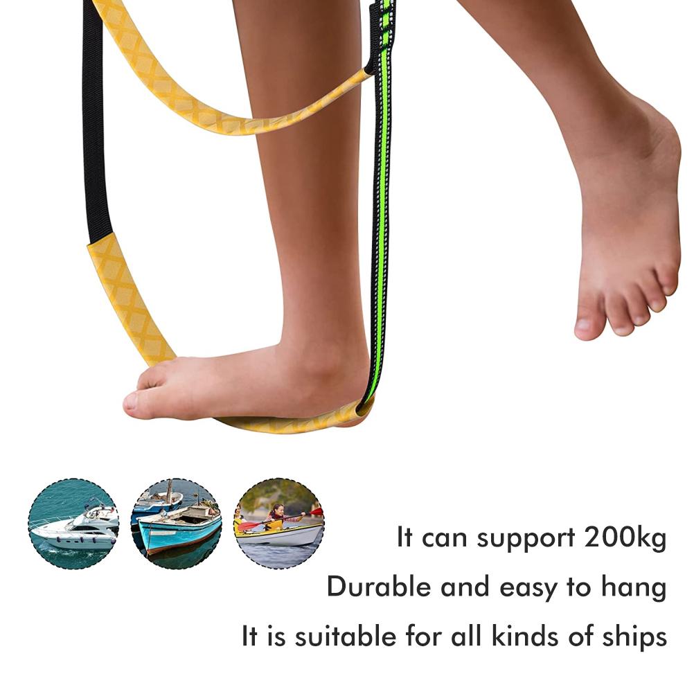 3 Step Boat Rope Ladder Nylon Webbing Boarding Ladder Portable Fishing Rope Ladder for Inflatable
