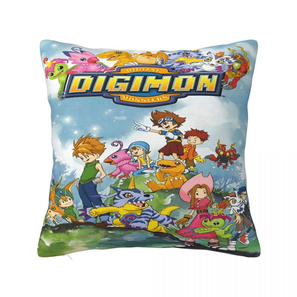 Stylish Bedroom Digital Monster Digimon Decoration Pillowcase Merch Pillow Cover Zipper Multi-Size