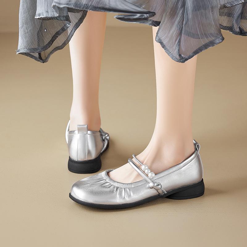 Augustine Mary Jane Single Shoes Women's 2025 New Summer Small Fragrant Wind Soft Sole Small Leather Shoes Temperament Shallow Mouth Single Shoes