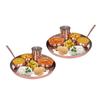 Heavy Gauge Stainless Steel Dinner Set | Copper Colour Plated Hand Hammered Steel Thali Set | Stainless Steel Dinner Set for Kitchen