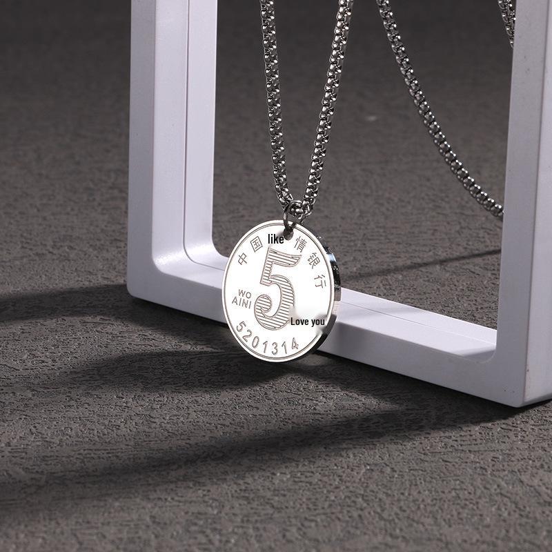 Men's Titanium Steel Hip Hop Pendant Necklace - Trendy, Non-fading Street Style