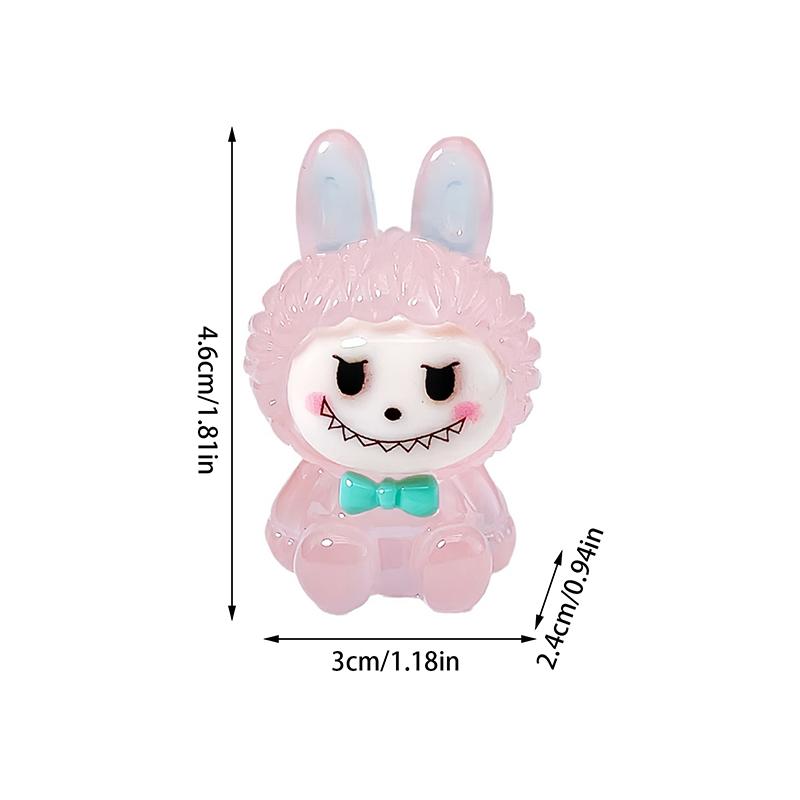 Luminous Labubu Doll Micro Landscape Car Diy Resin Decoration Accessories Glow Piglet Toy