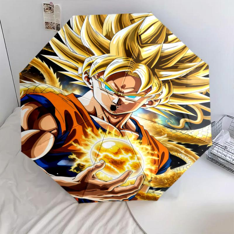 1 Pezzo Ombrello Pieghevole Automatico - Modello Dragon Ball Super Design Pieghevole Portatile Con 8 Stecche Regali di Natale Compleanno