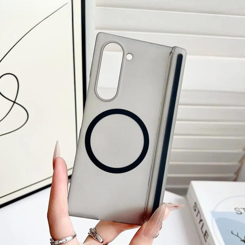 2026 NEW For Samsung Galaxy Z Fold7 Fold 4 5 6 7 Zfold6 Matte Magnetic Case Hinge Protection Translucent Wireless Charging Cover