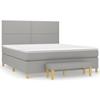 3137093 vidaXL Lit à sommier tapissier avec matelas Gris clair 180x200cm Tissu