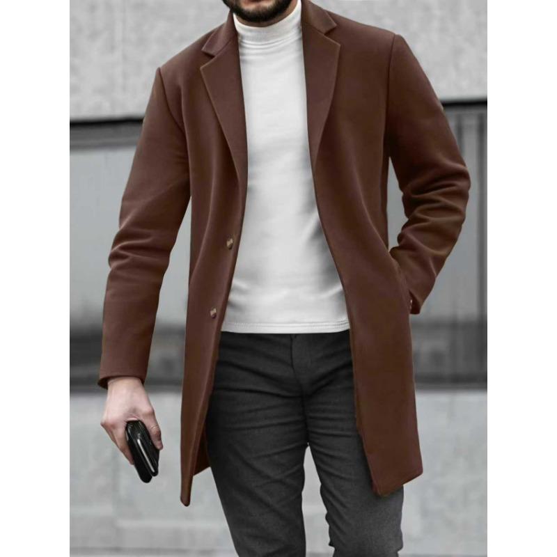 

2026 Spring and Autumn Autumn and Winter Men s Solid Color Tops, for Going Out On Dates L коричневый