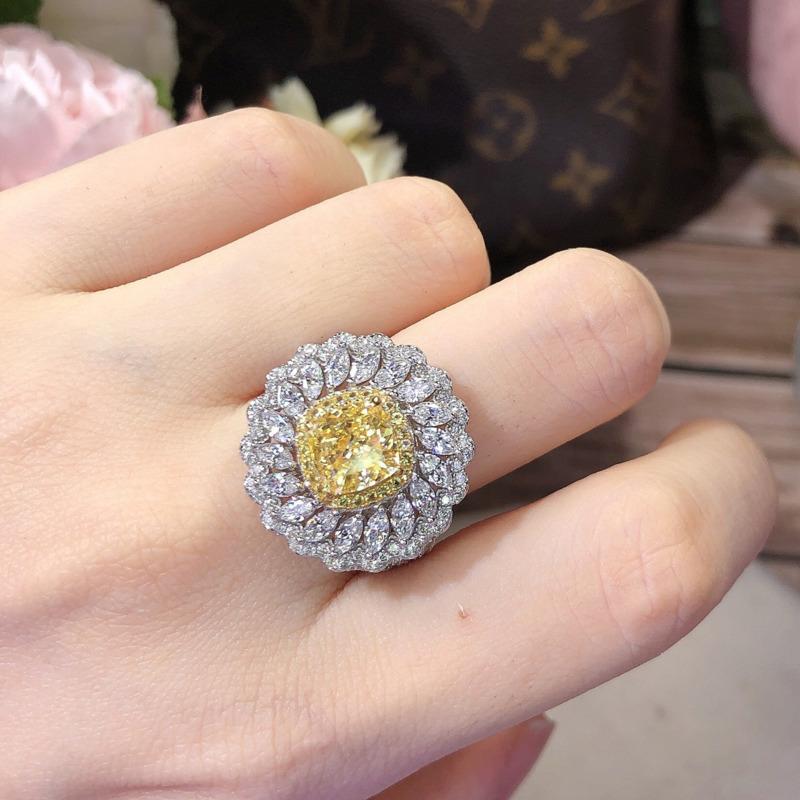 

BELLA BOX Высококачественные интернет-знаменитости в прямом эфире, хит продаж, новый желтый циркон, солнечный цветок, кулон с открытой петлей, ожерелье, комплект серег Ring（17.3mm） жёлтый