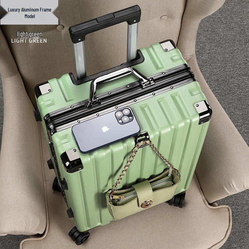 Durable Aluminum Trolley Suitcase with Silent Wheels, Large Capacity, Combination Lock - Ideal for Men, Women, and Students