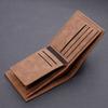 Minimalist PU Leather Men's Short Wallet Black Coffee Two-fold Retro Coin Purse Large Capacity ID Card Holder Men Women