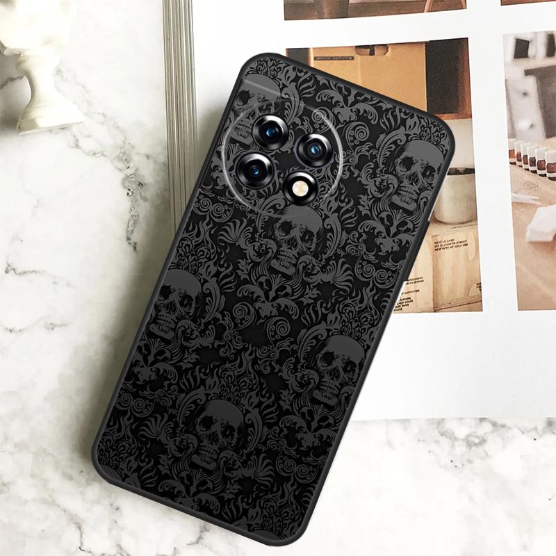 Gothic Skull Case For OnePlus 12 12R 11 9 10 Pro 10R 9R 8T 10T Nord CE 2 3 Lite 2T N10 N20 N30 CE4 Cover