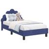 Children S Bed Frame with Headboard Police Blue 80 X 160 Cm Velvet