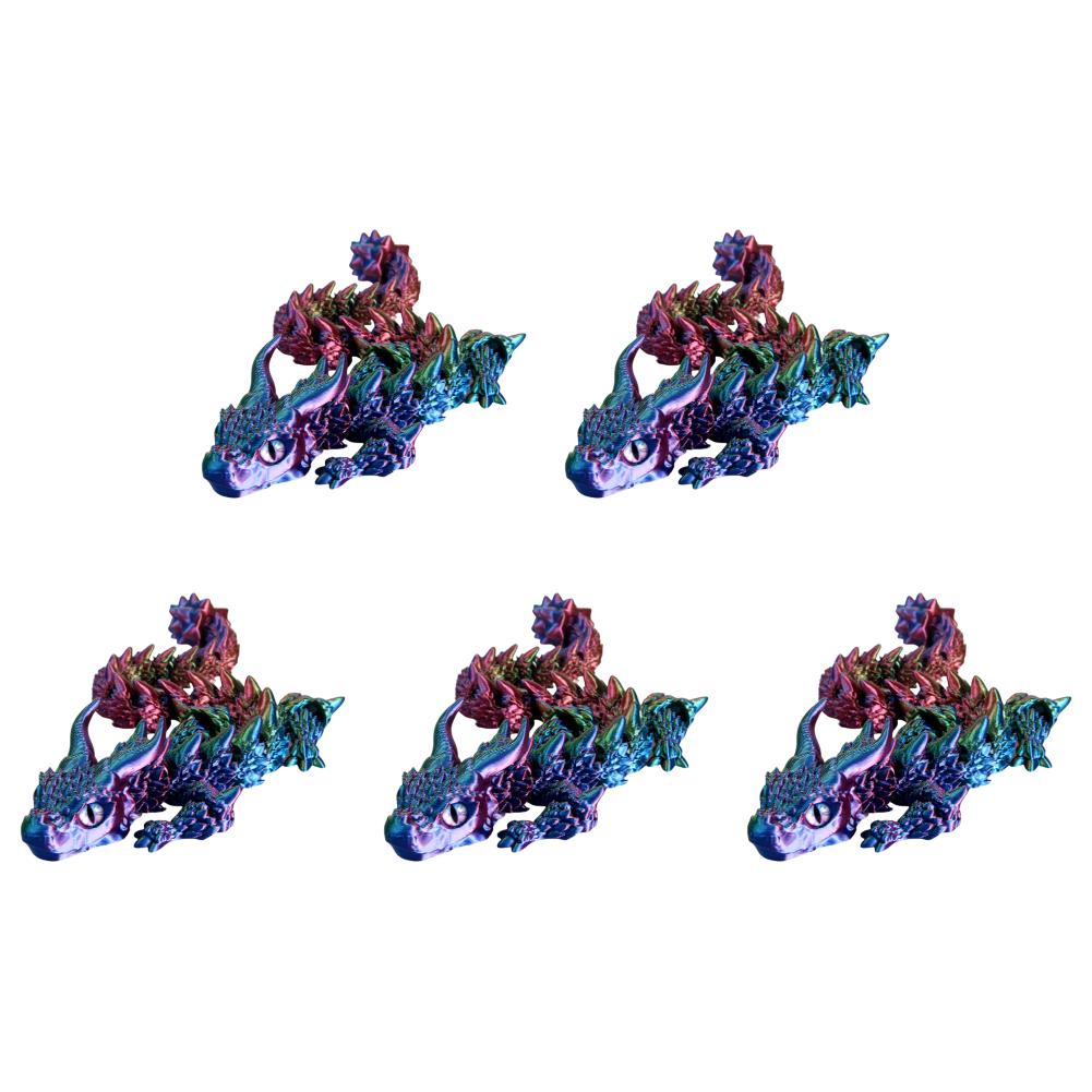3D Printed Articulated Simulation Dragon Toy Poseable Dragon Ornament (Colored)