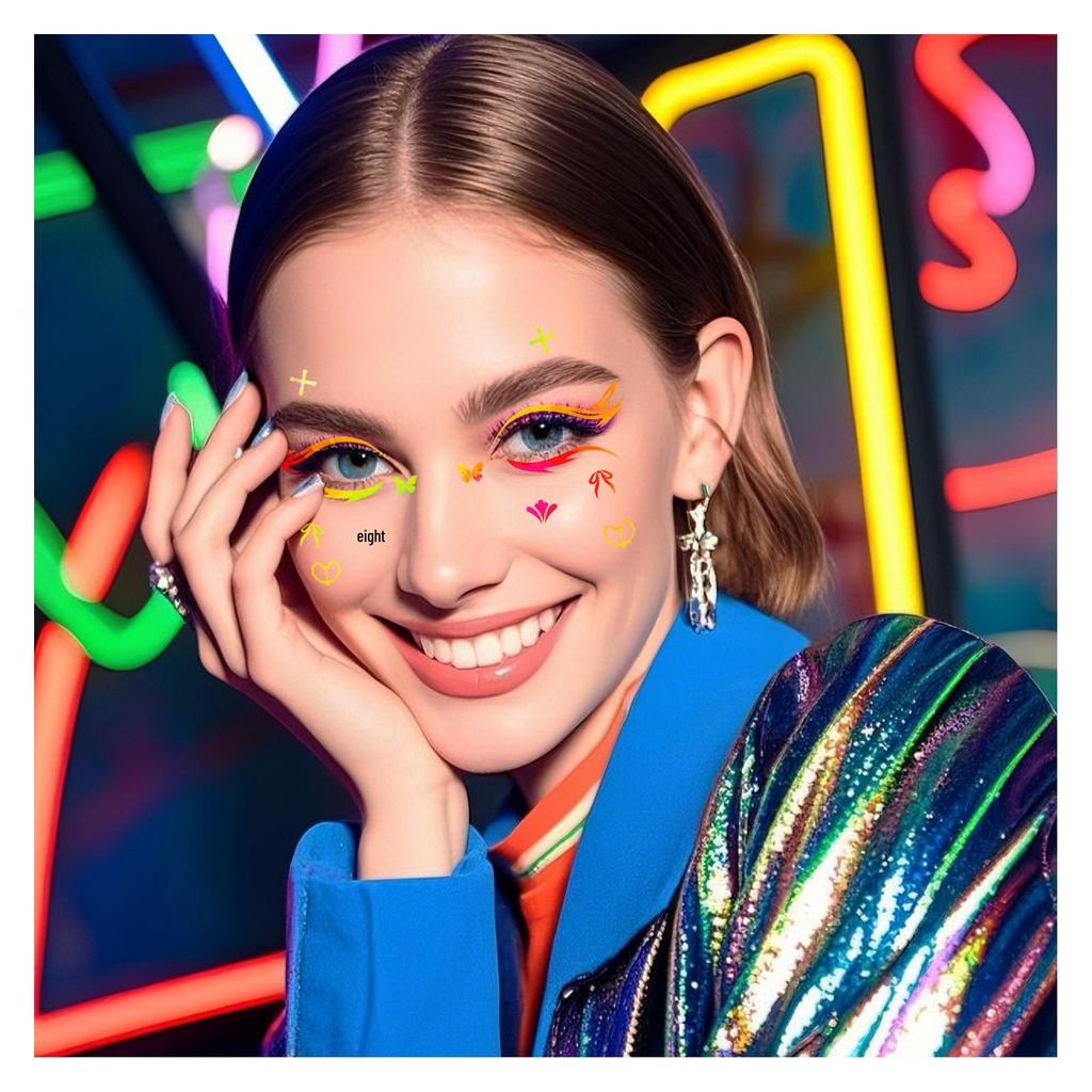 European & American Cross-border Music Festival Laser Eyeliner Stickers - Waterproof & Long-lasting Disposable Tattoos