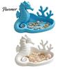 Gift for Jewelry Lovers Seahorse Coral Tray, 3D Printed Ocean Themed Ring Earring Cute Trinket Bowl Holder, Decorative Dish Vanity Table Desktop