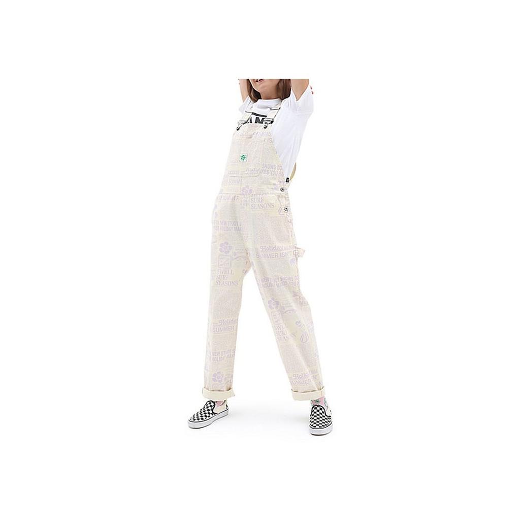 Vans Emma Mulholland Collaboration Abstract Pattern Full Print Woven Overalls Women Overalls Oatmeal VN0A7YKPYLX