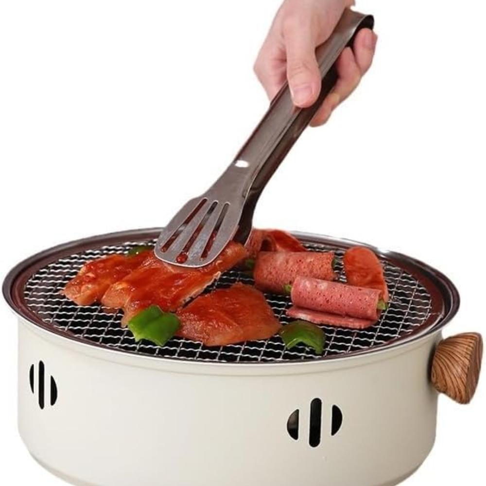 Koreanischer BBQ-Grill, Holzkohlegrill, Edelstahl, Outdoor-Camping, Kochen, Tee um den Grill herum