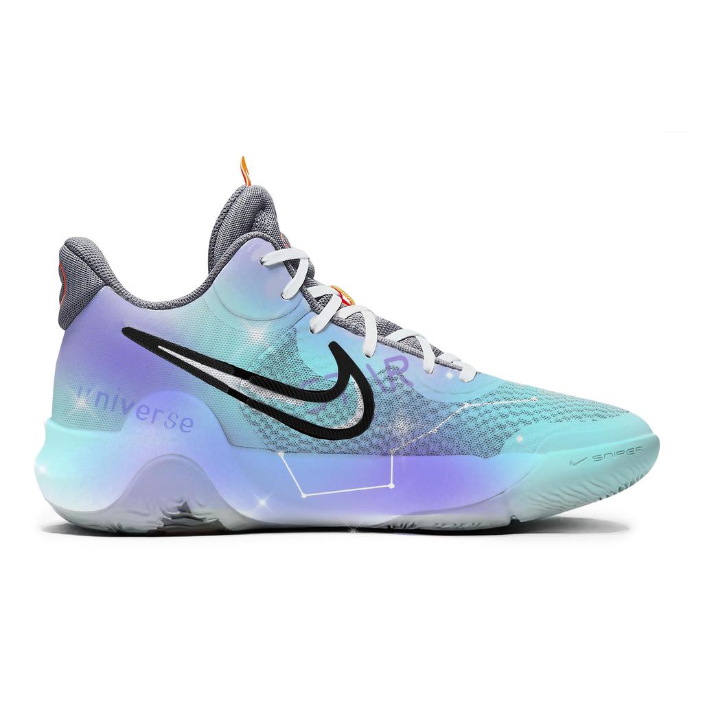 Nike KD Trey 5 IX Slip Resistant Abrasion Resistant Low top Basketball Shoes Unisex Light Blue CW3402-011(Team683-)
