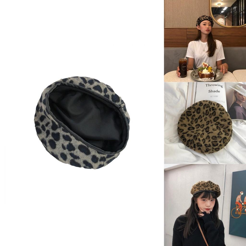 Stylish Leopard Pattern Beret Hat For Women Men Fashionable Warm And Cozy