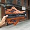 2024 Men Leather Casual Walking Shoes New Arrival Mens Comfortable Loafers Mens All-match Slip On Shoes Monk Strap Flats
