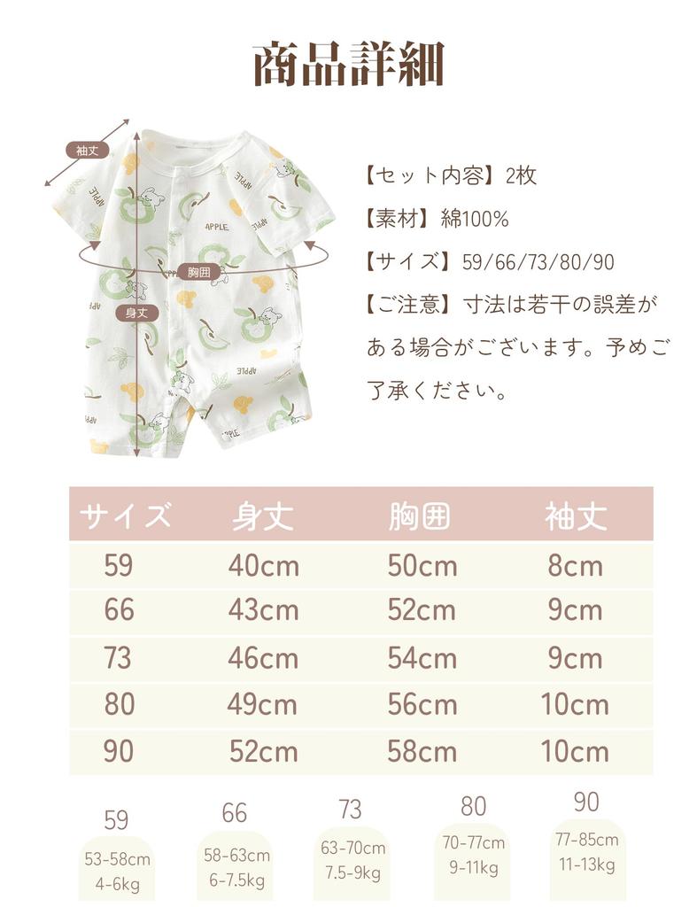 HAYAHARU Baby Short Newborn Boys and Baby Gift Romper, Sleeve, Summer, Open-Front, Bodysuit, Coverall, Underwear, Girls, 100% Cotton, Mesh, Cool,