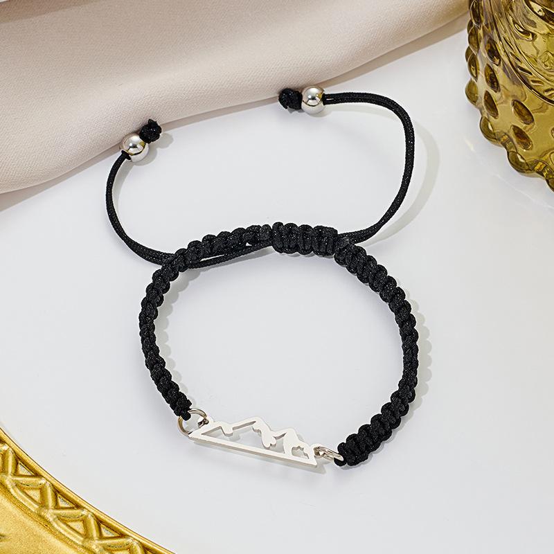 Stainless Cutout Pendant Bracelet for Men Women