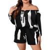 Sommer Einzeiler Kragen Übergröße Top Shorts Lässiger Modeanzug