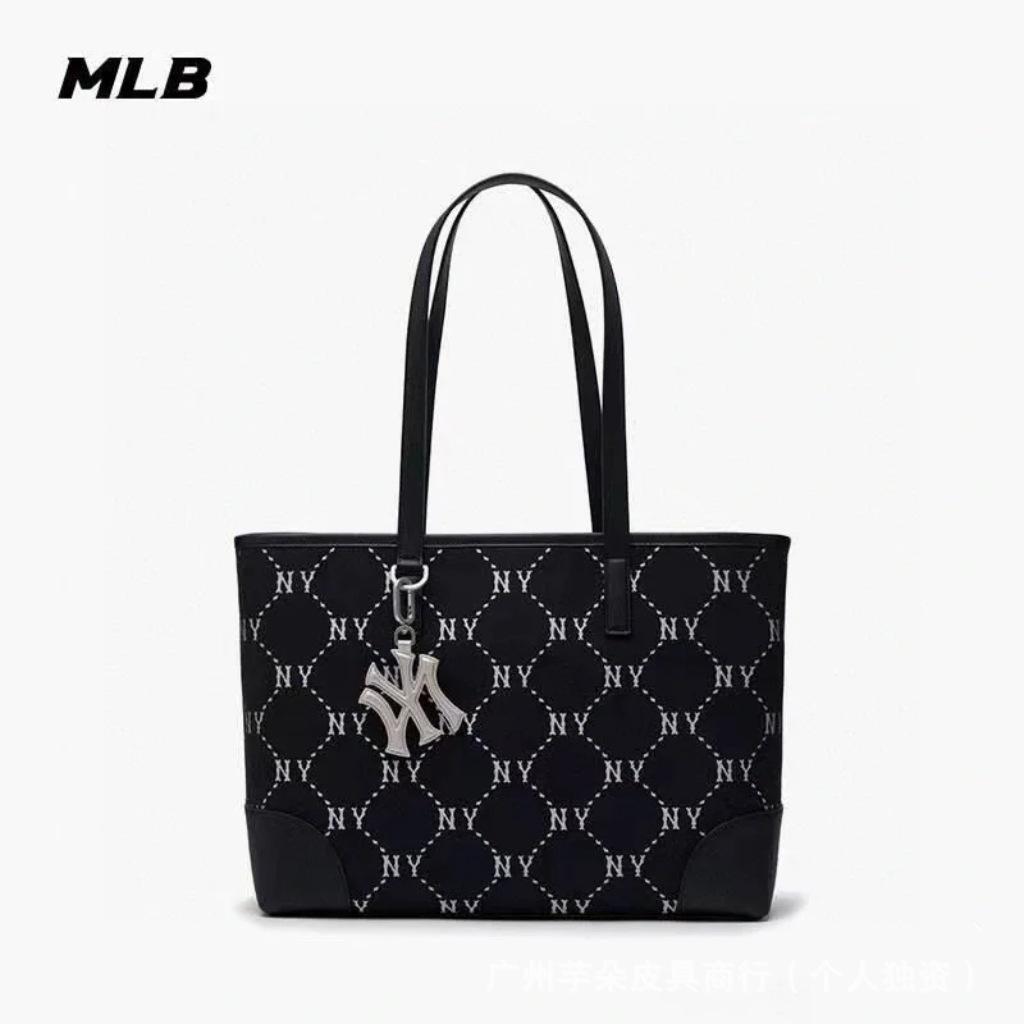 MLB Vintage Monogram Tote Bag - Large Capacity NY Jacquard Logo Handbag (Couple Style)