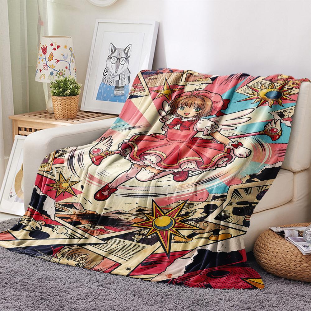 Cute Cardcaptor SakuraPrint Flannel Blanket, High quality Comfortable for All Seasons, Home Decor, Warmth and Comfort