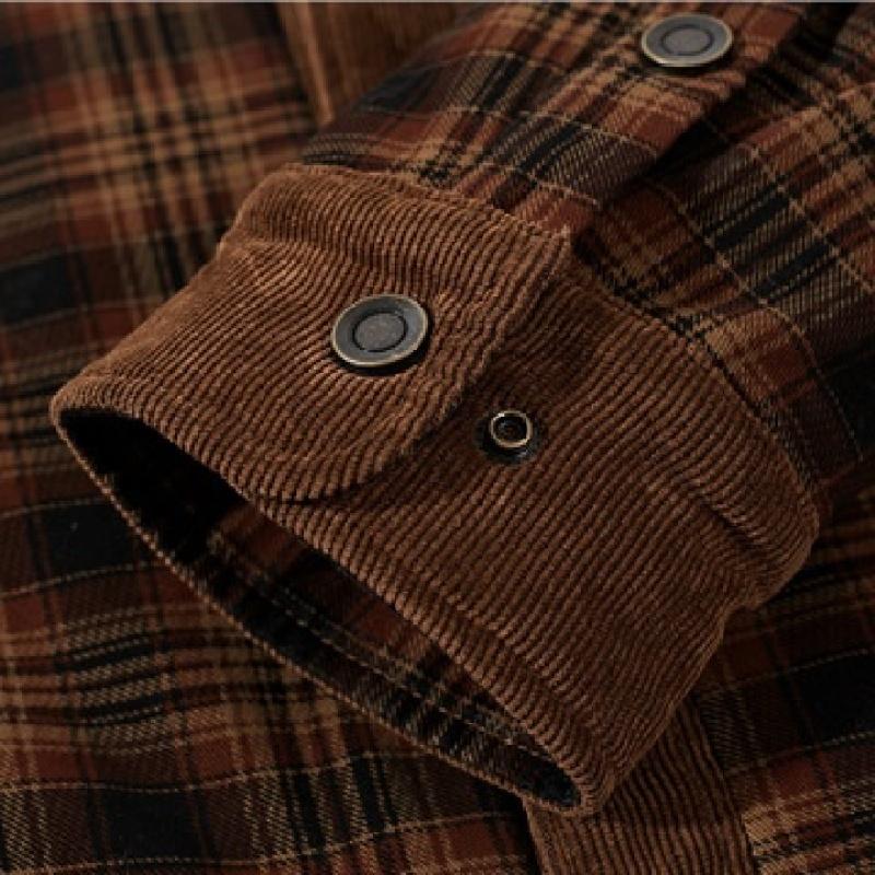 Buy Men Open Country Plaid Shirt Jacket 