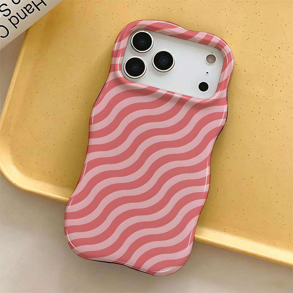 Summer limited candy color irregular wavy pattern mobile phone case iPhone16PROMAX anti-drop protective case
