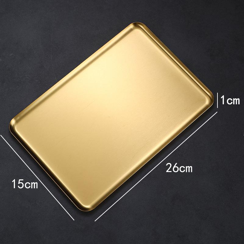Rectangular 304 Stainless Steel Plate Barbecue Plate Hot Pot Buffet Tray Square Snack Dessert Trays Kitchen Cook Accessories