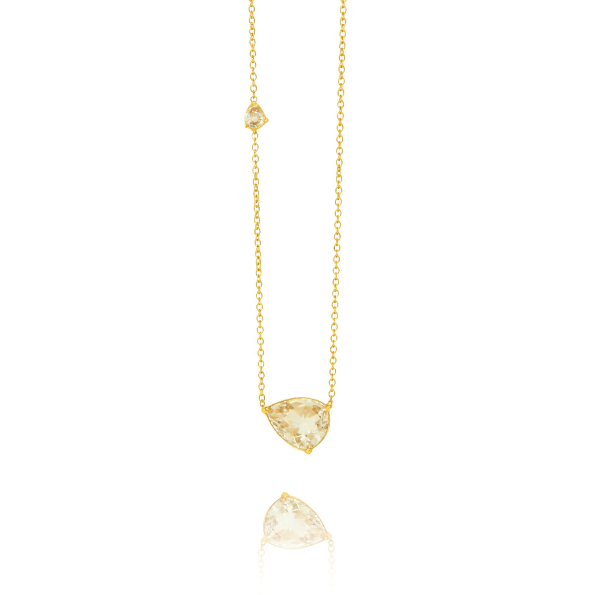 Waterdrop Series Water Drop Shaped Copper Necklace Women Unique Design Korean Minimalist Style Versatile Elegant Bamboo Chain золотой