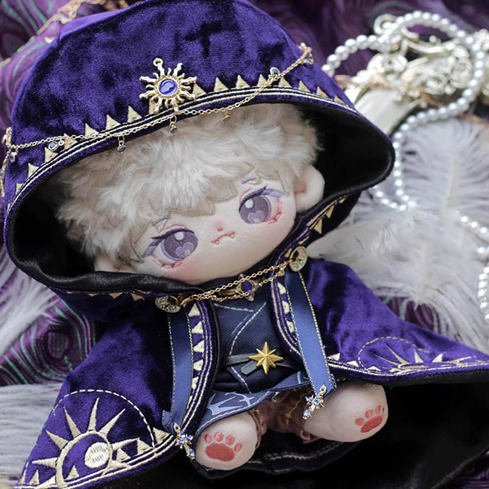 Niannyyhouse 10cm20cm Plush Clothes, Robe, Belt, Magic Cloak, Cotton Doll Clothes, Dress-Up (Purple, 20cm)