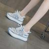 Little white shoes heightening women's shoes 2025 casual fashion versatile Korean version thick-soled breathable mesh dad shoes women's shoes