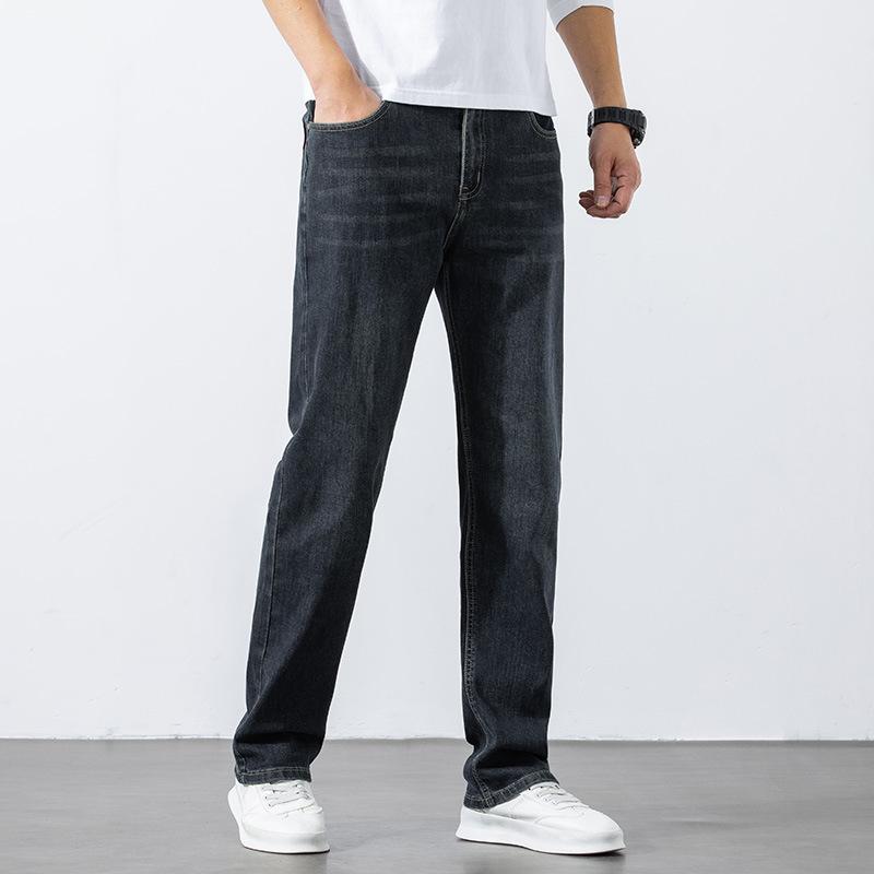 Straight-leg Jeans, Autumn And Winter Retro Men's Jeans, Loose Straight-leg, Wide-leg Stretch, Trendy Brand, Versatile And Casual