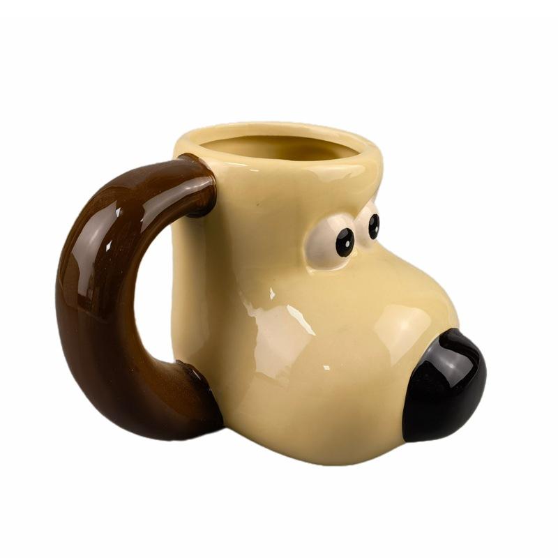 Niche Zongmen Dog Ceramic Mugs, Breakfast Cups, Juice Cups, Milk Cups, Cartoon Animal Coffee Cups
