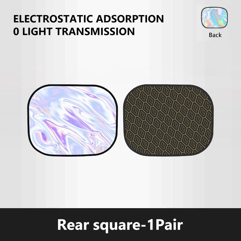 Electrostatic Sun Visor for Car Side Window 4-Layer Sun Shade Curtains Anti-Glare UV-Blocker Auto Sun Protection Cover