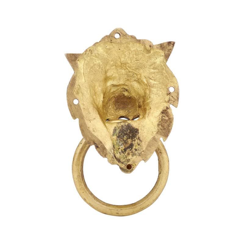 Decor Brass Lion Face Shape Design Door Pull Handle Heavy Antique Royal Brass Door Knocker for Main Glass Wooden Door, Cabinet, Drawer