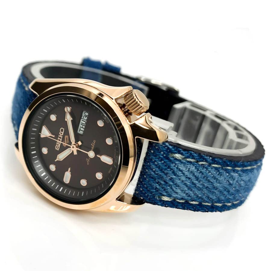 

SEIKO 5 Women s Auto Watch SRE006K1 Denim Belt Gold