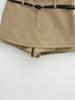 Retro Spicy Girl Belted Skirt Pants - Anti-Exposure A-line Mini for Women