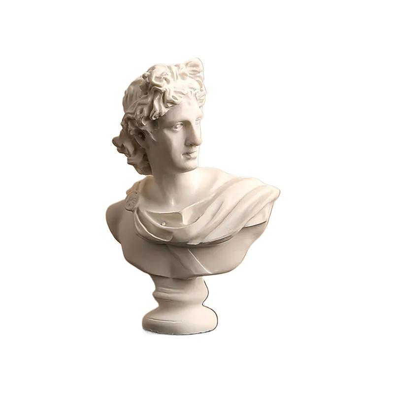 Apollo Poprsí Řecká a římská mytologie Bůh slunečního světla Pryskyřičná hlava Poprsí Socha Figurka Domácí dekorace