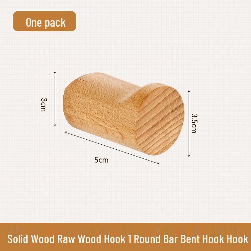Gancio Cilindrico in Legno di Faggio Nordico per Cappotti e Cappelli - Design Senza Fori per Porte, Ingressi, Bagni e Cucine