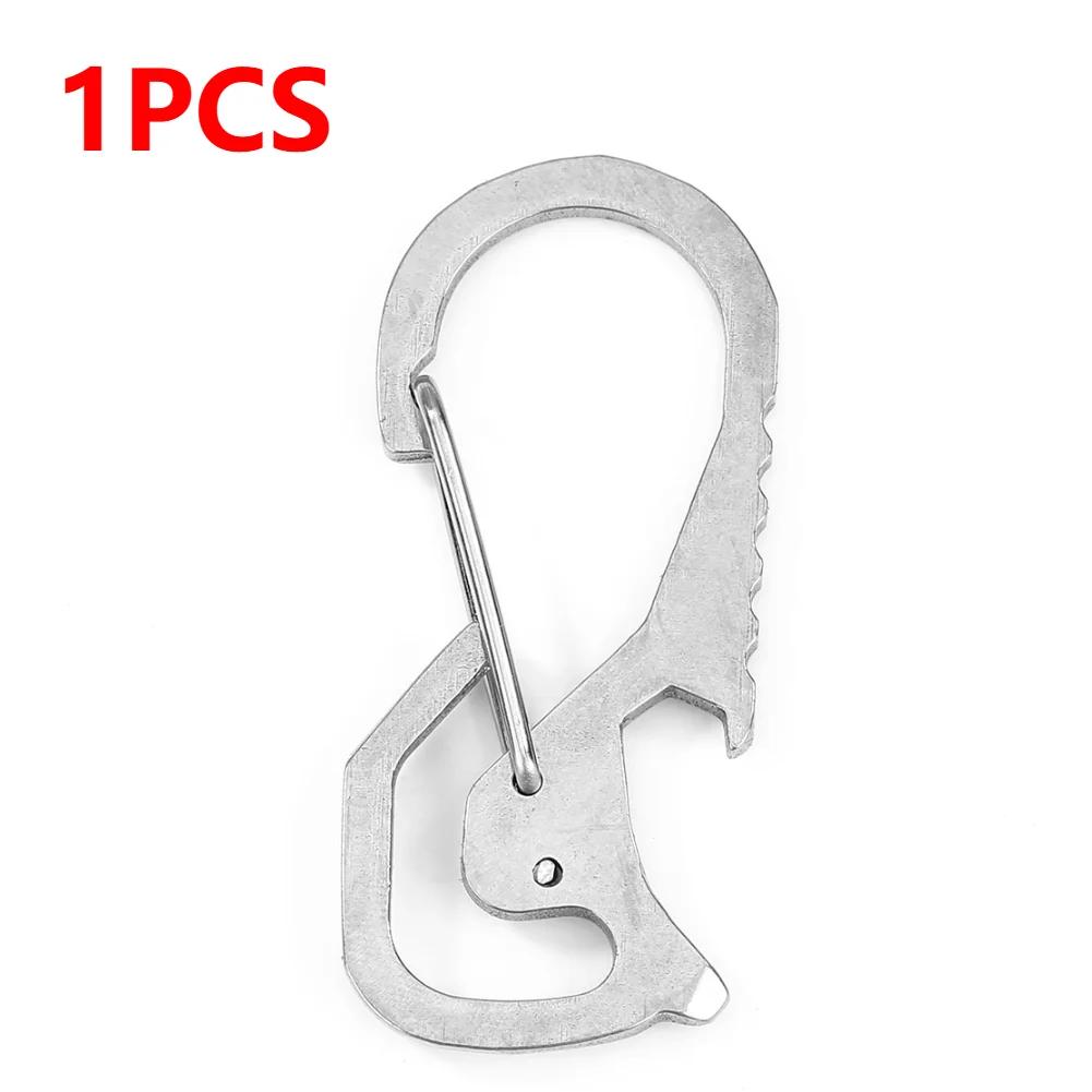 Keyring Bottle Opener Stainless Steel Pocket Keychain Carabiner Multifunctional Practical Mountaineering Buckle Outdoor Gear