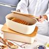 Nordic Bread Box: Large Capacity with Wooden Lid & Cutting Board