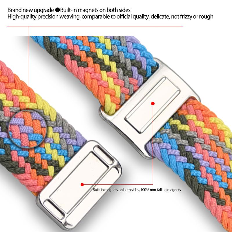 Geflochtenes magnetisches Nylonarmband für Apple Watch Band 44 mm 40 mm 45 mm 49 mm 41 mm 38 mm Armband mit magnetischer Schnalle iWatch Serie SE 7 3 5 6 8 Ultra