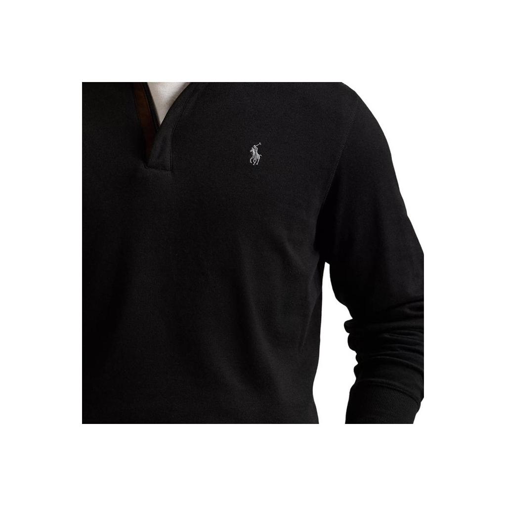 Polo Ralph Lauren Ss25 Half-Zip Logo Embroidered Printed Long Sleeve Sweatshirt Men sweatshirt Black 710890534031