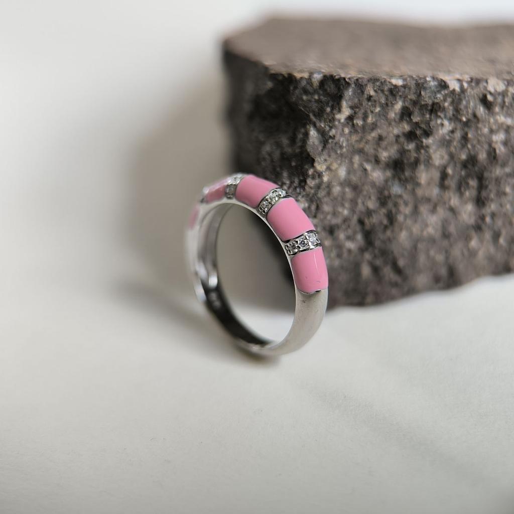 Silver Ring with Cubic Zirconia, Enamel, Product Weight 2.8 G (60002188)